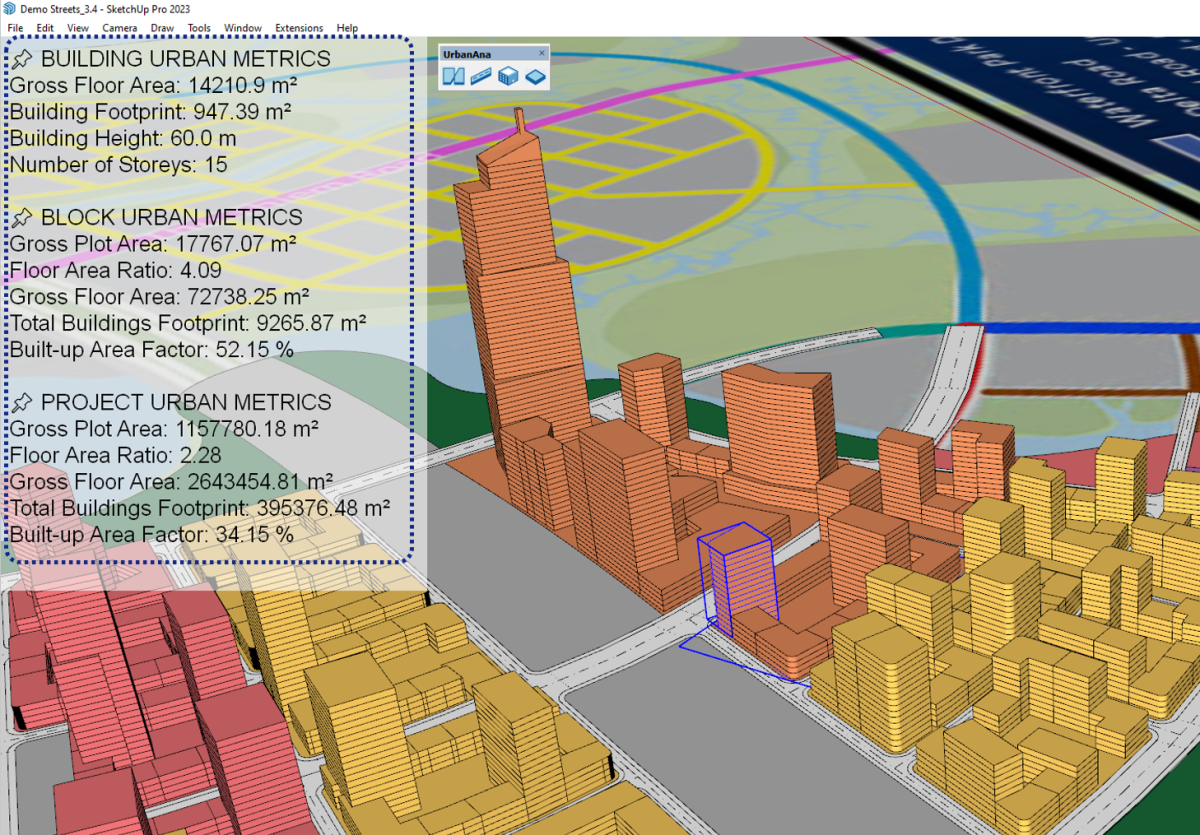 Urban Metrics in UrbanAna: Real-time Project Analysis